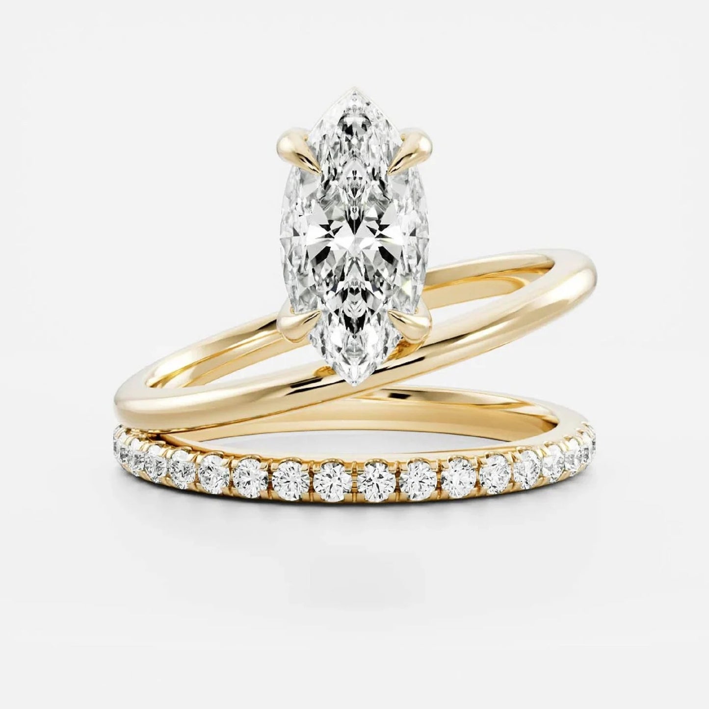 2 CT Marquise Cut Moissanite Engagement Ring, 14K Solid Gold Solitaire Wedding Ring, Double Shank Unique Wedding Ring Gift For Women's.