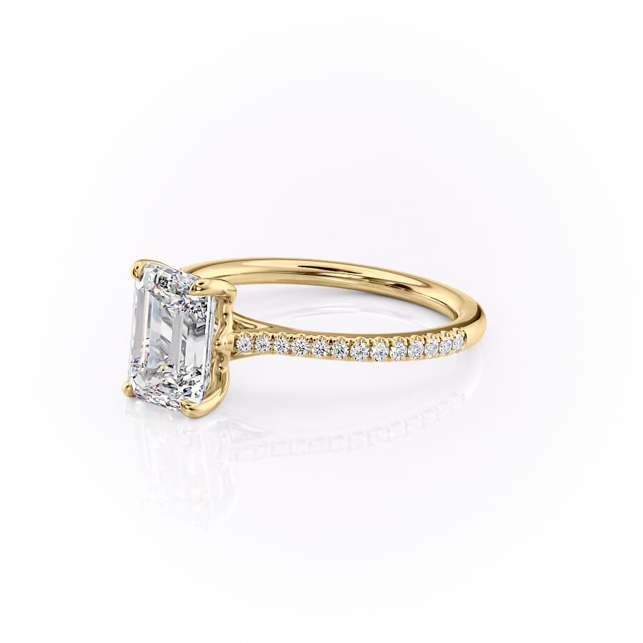 2.5 CT Emerald Cut Moissanite Engagement Ring Emerald Cut Lab Grown Diamond Wedding Ring 14K Solid Gold Diamond Anniversary Gifts For Her