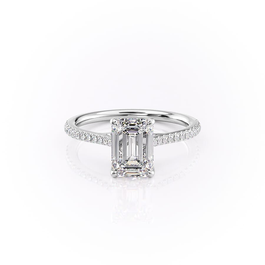 2.5 CT Emerald Cut Moissanite Engagement Ring Emerald Cut Lab Grown Diamond Wedding Ring 14K Solid Gold Diamond Anniversary Gifts For Her