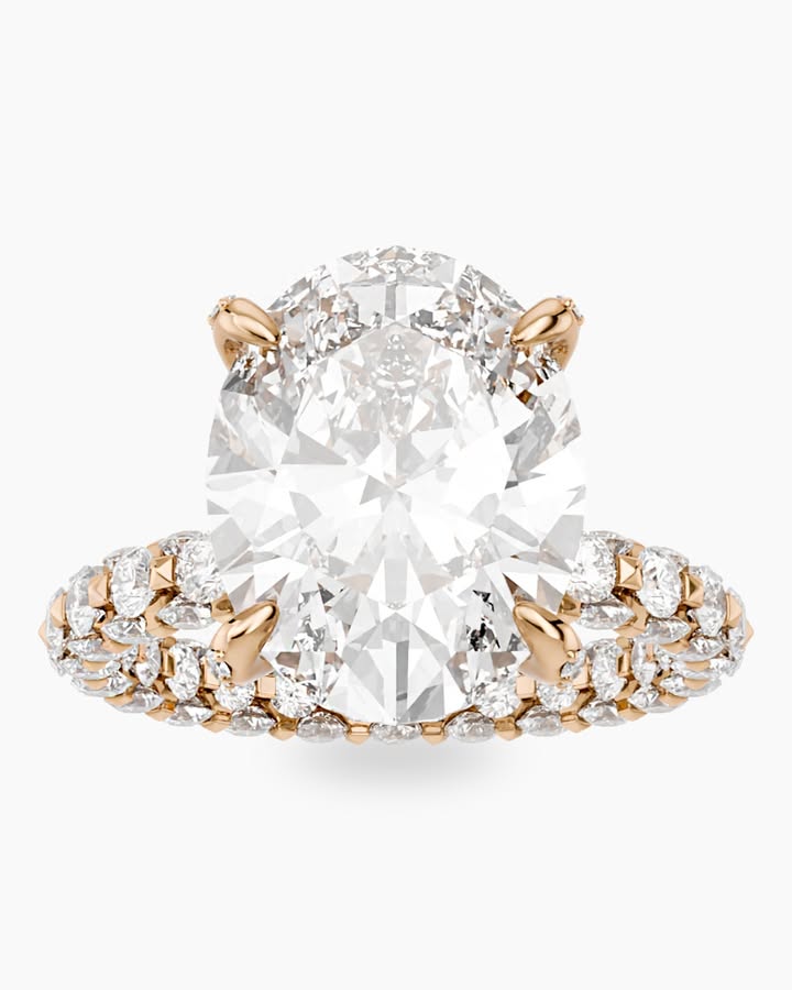 3 CT Oval Moissanite Engagement Ring Hidden Halo Art Deco Style Lab Grown Diamond Ring 14K Solid Gold Anniversary Vintage Gifts For Women