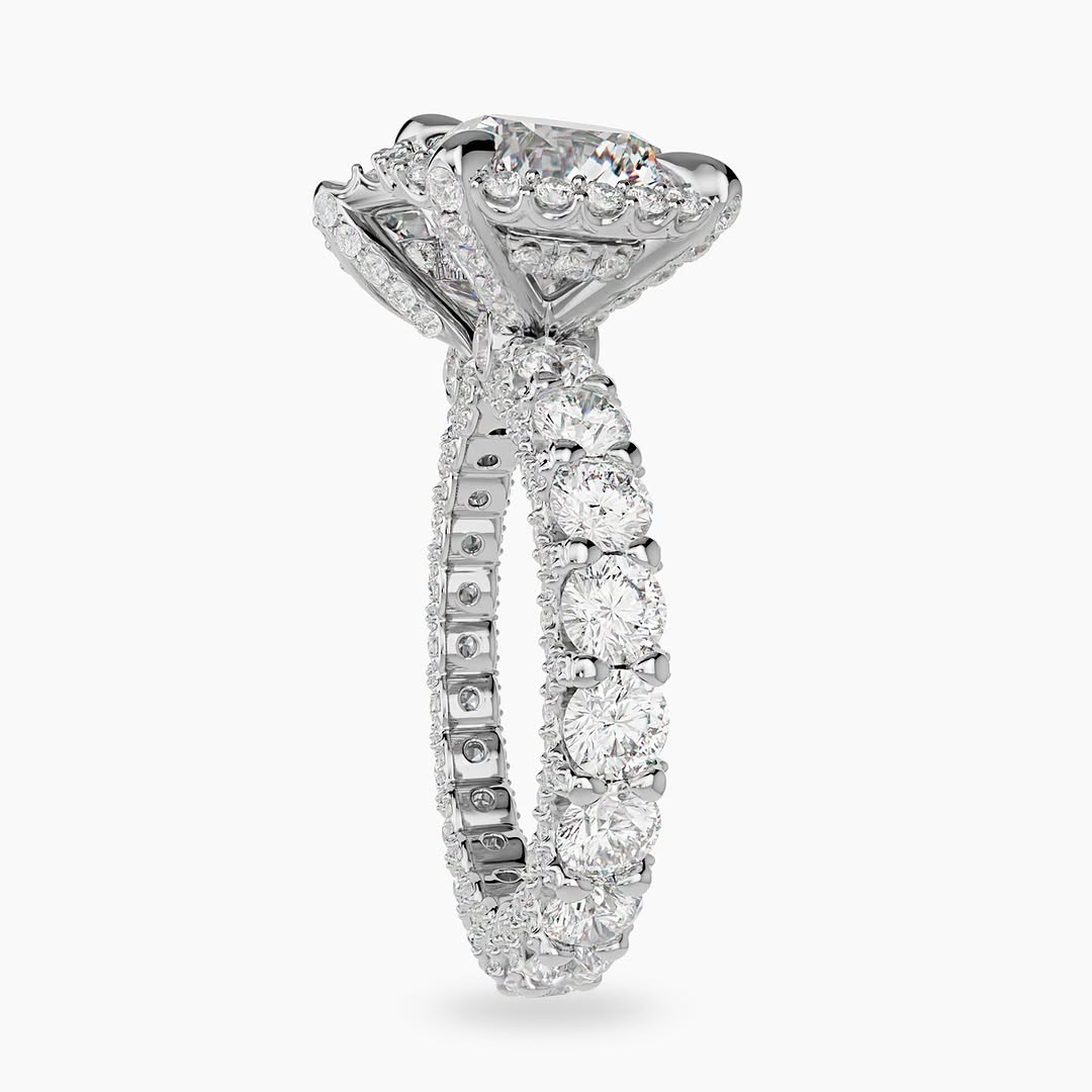 Unique Toi Et Moi Ring Oval & Pear Cut Art Deco Open Gap Two Stone Ring 14K Solid Gold Halo Ring Lab Grown Diamond Vintage Anniversary Ring.