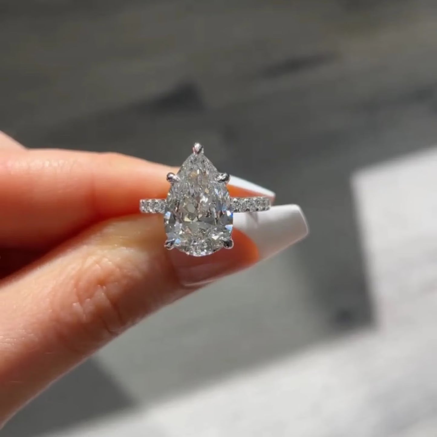 3 CT Pear Cut Moissanite Engagement Bridal Set Gift For Her Hidden Halo Ring 14K Solid Gold Lab Grown Ring Gift for Wife Wedding Ring Set.