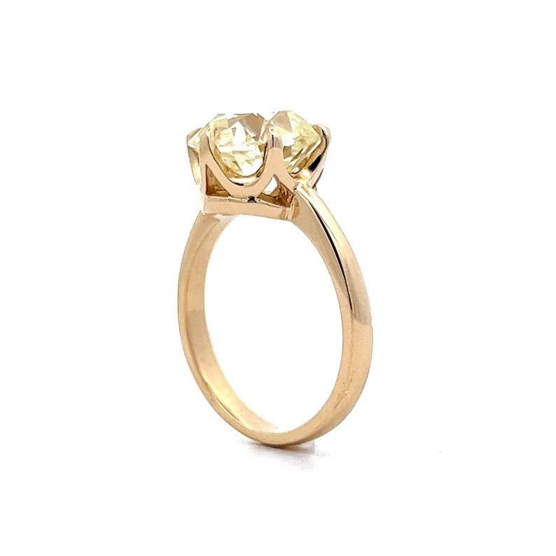 4 CT Old Mine Cushion Cut Moissanite Engagement Ring Solitaire Lab Grown Diamond Wedding Ring 14K Solid Gold IGI Certified Diamond Ring.
