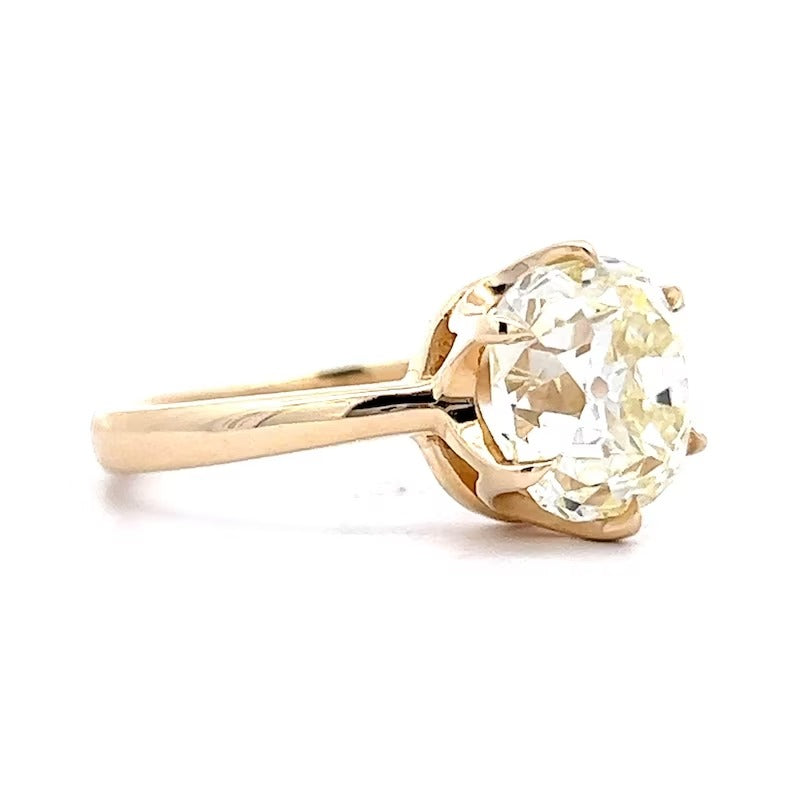 4 CT Old Mine Cushion Cut Moissanite Engagement Ring Solitaire Lab Grown Diamond Wedding Ring 14K Solid Gold IGI Certified Diamond Ring.