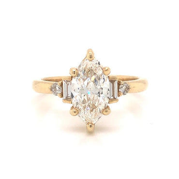 2 CT Marquise Moissanite Engagement Ring Vintage Style lab Grown Diamond Wedding Ring 14K Solid Gold Anniversary Gifts For Women.