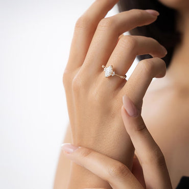 1 CT Marquise Cluster Moissanite Engagement Ring Marquise Lab Grown Diamond Wedding Ring 14K Solid Gold Vintage Ring IGI Certified Ring.