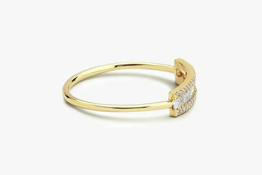 Baguette Diamond Ring Moissanite Diamond Baguette Ring 14k Solid Gold Baguette Lab Grown Diamond Wedding Ring Anniversary Matching Ring