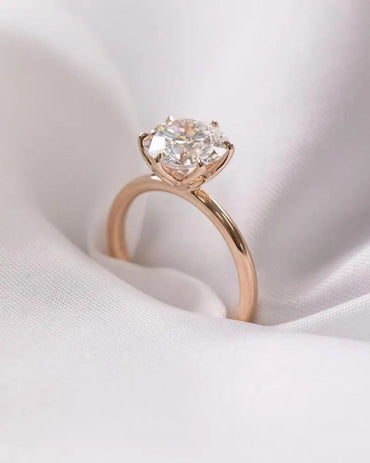 2 CT Round Cut Tulip Prong Ring Round Cut Moissanite Diamond Engagement Ring Round Solitaire Wedding Ring 14K Solid Gold Lab Grown Ring