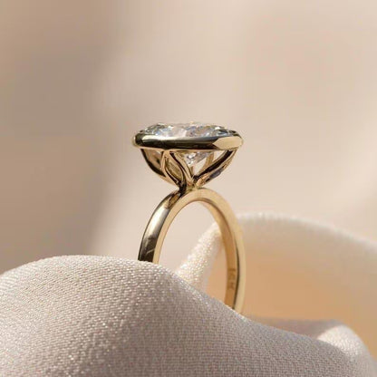 3 CT Oval Cut Moissanite Engagement Ring Bezel Set Moissanite Solitaire Ring Promise Anniversary Ring For Women Lab Grown Statement Ring.