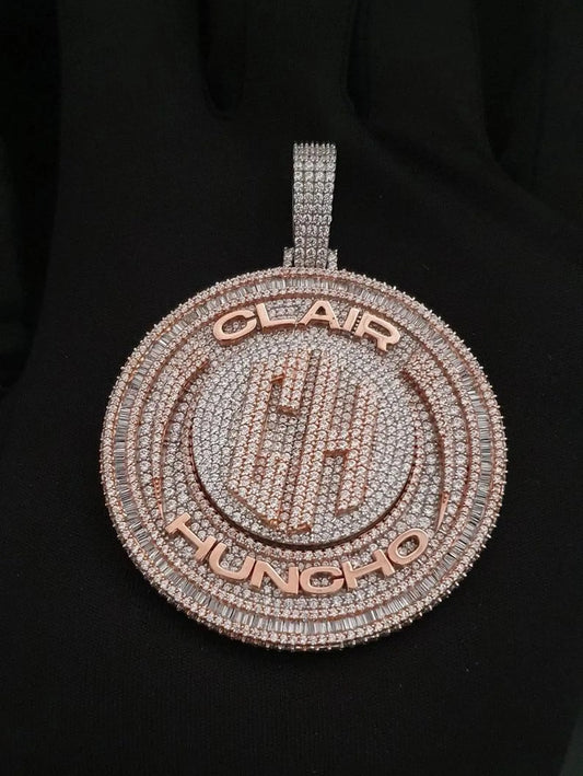 2 Round Rotating Pendant With Any Letters & Number