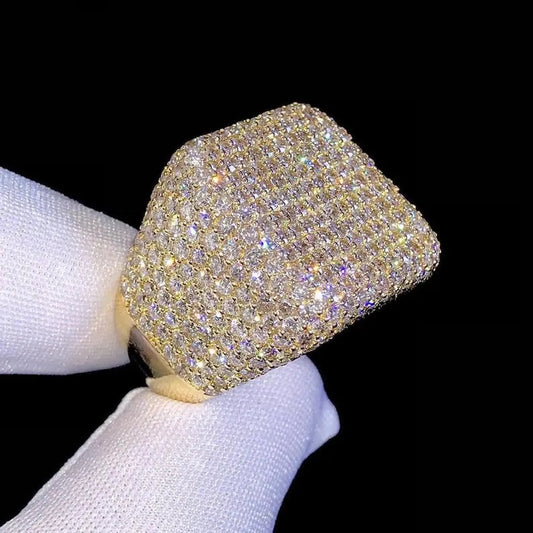 Billy Stedman Men Silver Champion Ring, Full Ice out Diamond