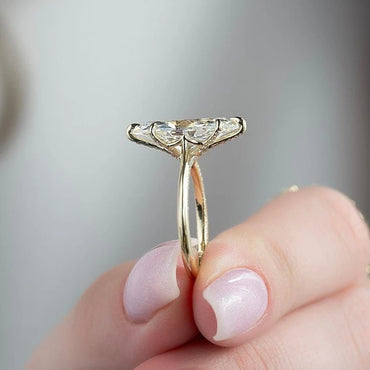 2CT Marquise Cut Engagement Ring Unique Marquise Cut Moissanite Ring 14K Solid Gold Ring Lab Grown Diamond Wedding Ring Promise Ring For Her