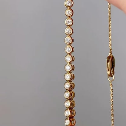Tennis Bracelet Lab Grown Diamond. Bezel Set Tennis Bracelet. 2.0 carat. Stackable Bracelet