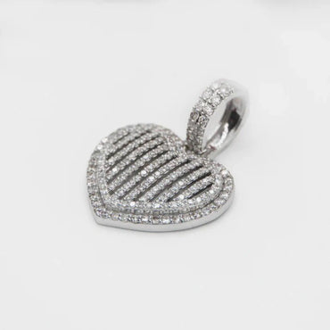 Fully Iced out Heart Charm Pendant VVS Moissanite Diamond Hip Hop Women Pendant