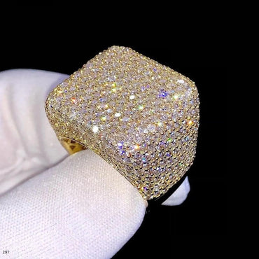 Billy Stedman Men Silver Champion Ring, Full Ice out Diamond