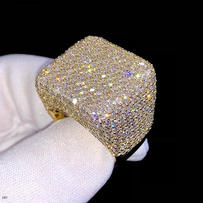 Billy Stedman Men Silver Champion Ring, Full Ice out Diamond