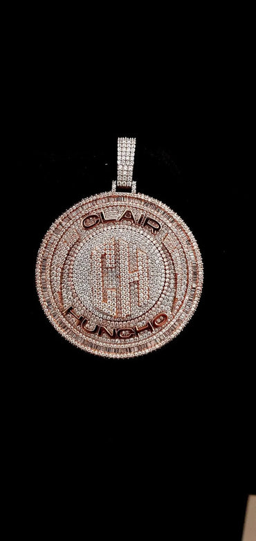 2 Round Rotating Pendant With Any Letters & Number
