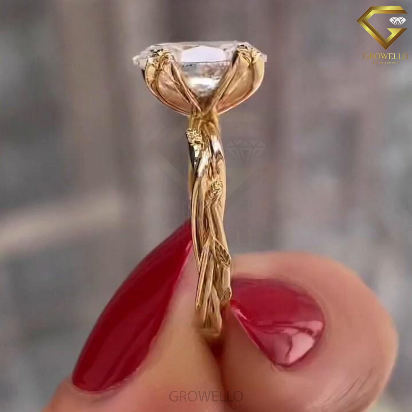 3CT Oval Diamond Engagement Ring, Twisted Bypass Band, Solid Gold, Lab-Grown Diamond or Moissanite.