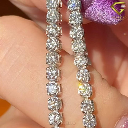 Luxury 5-MM Round Cut Tennis Bracelet in Solid Gold, Lab Grown Diamond or Moissanite