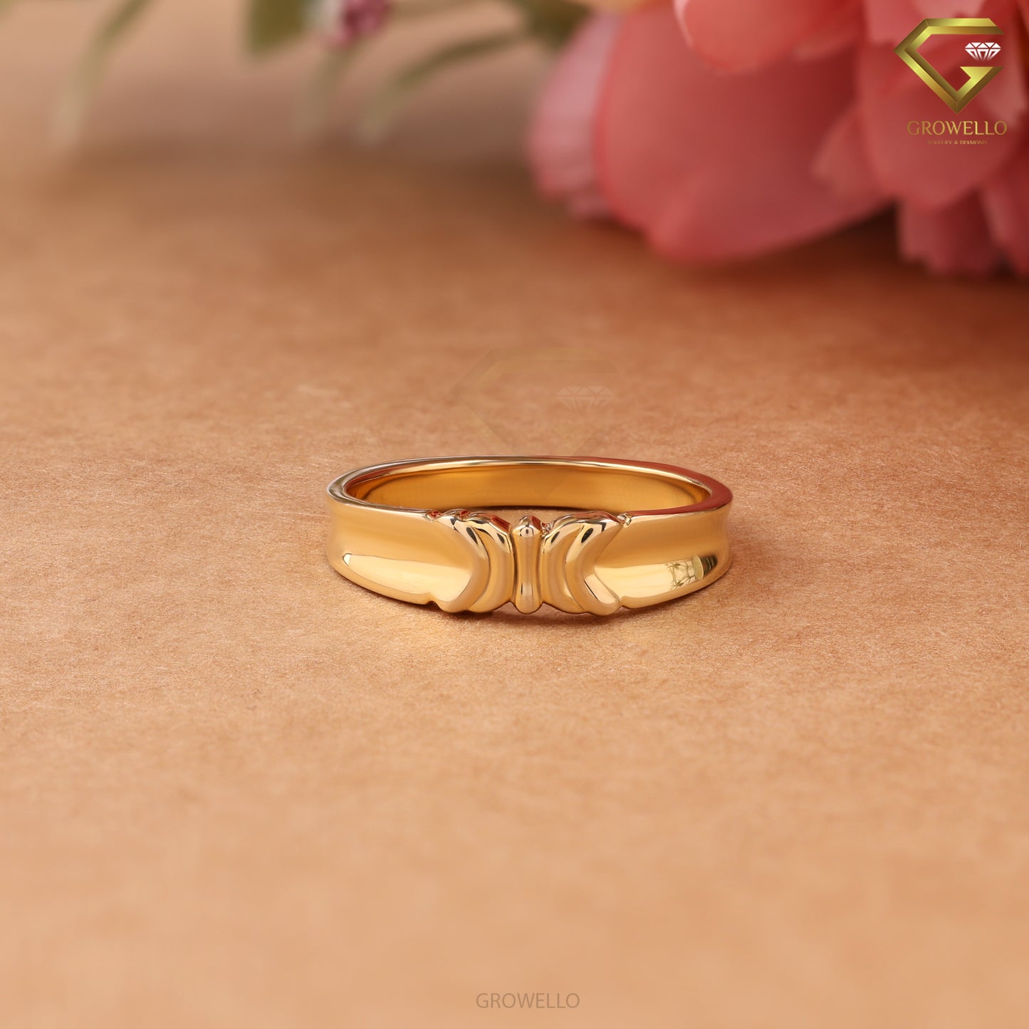 Minimalist Sculpted Band Ring, Solid Gold or Sterling Silver, Modern Unisex Jewelry