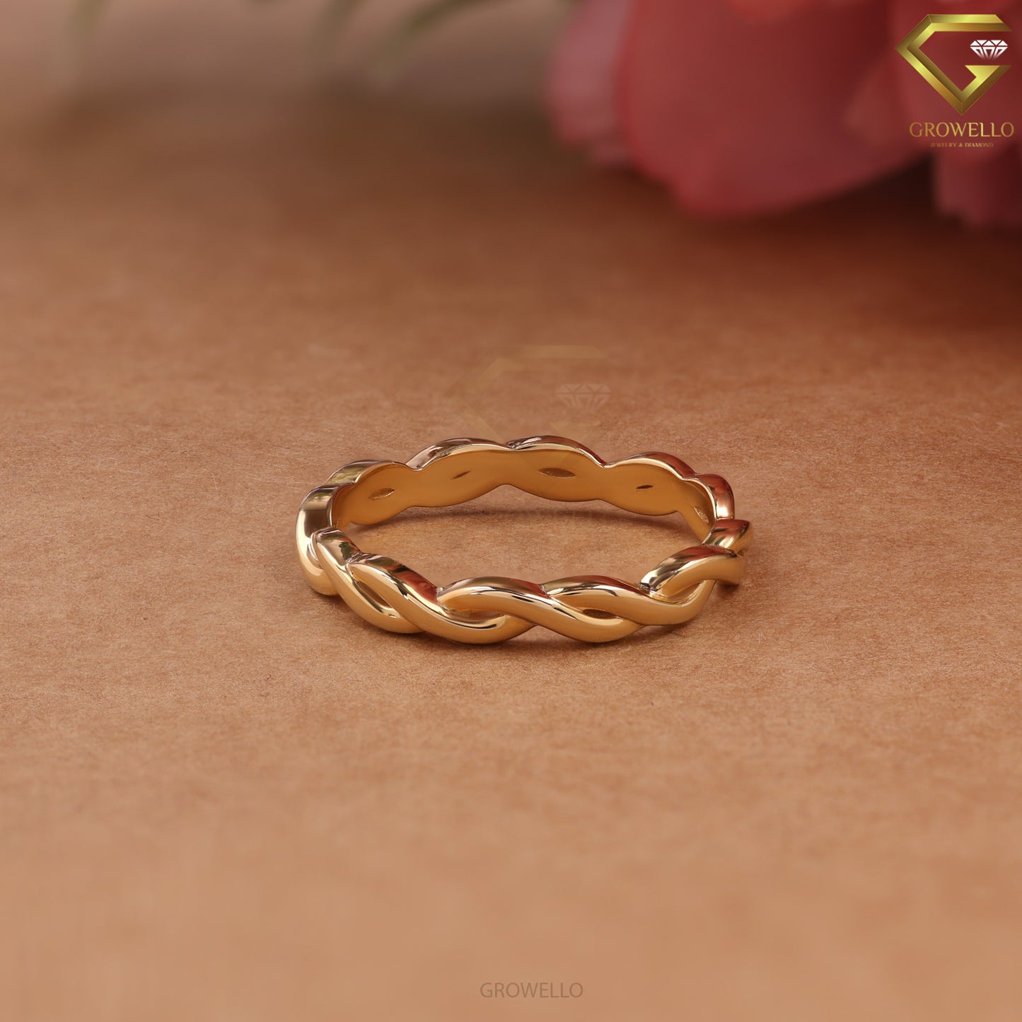 Twisted Rope Band Ring, Minimal Solid Gold or Sterling Silver, Elegant Everyday Jewelry