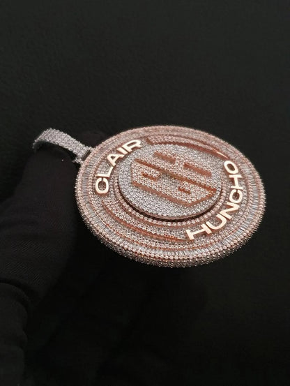 2 Round Rotating Pendant With Any Letters & Number