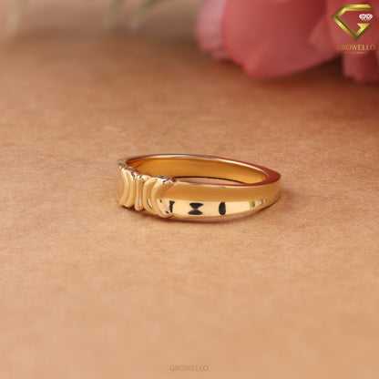 Minimalist Sculpted Band Ring, Solid Gold or Sterling Silver, Modern Unisex Jewelry