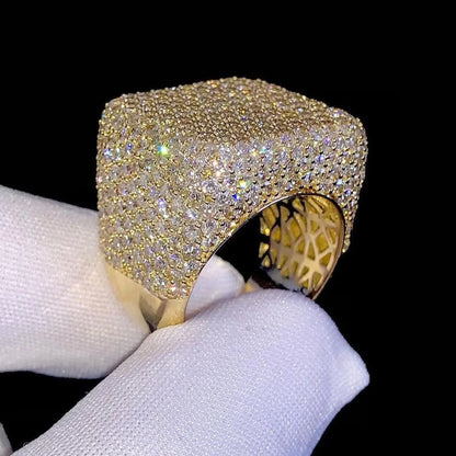Billy Stedman Men Silver Champion Ring, Full Ice out Diamond