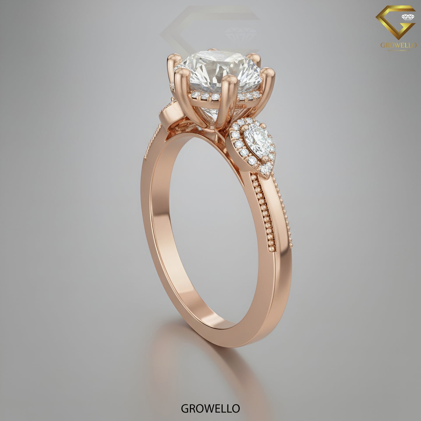 4CT Round Brilliant Vintage Halo Engagement Ring, Cathedral Setting, Lab Grown Diamond or Moissanite