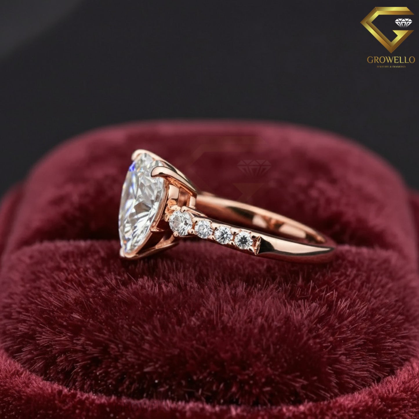 3CT Heart Cut Three Stone Engagement Ring, Vintage Tapered Band, Solid Gold, IGI Lab Grown Diamond or Moissanite