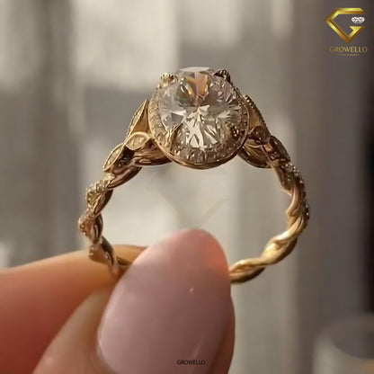 3CT Oval Diamond Engagement Ring, Twisted Vine Bypass, Solid Gold, Lab-Grown Diamond or Moissanite.