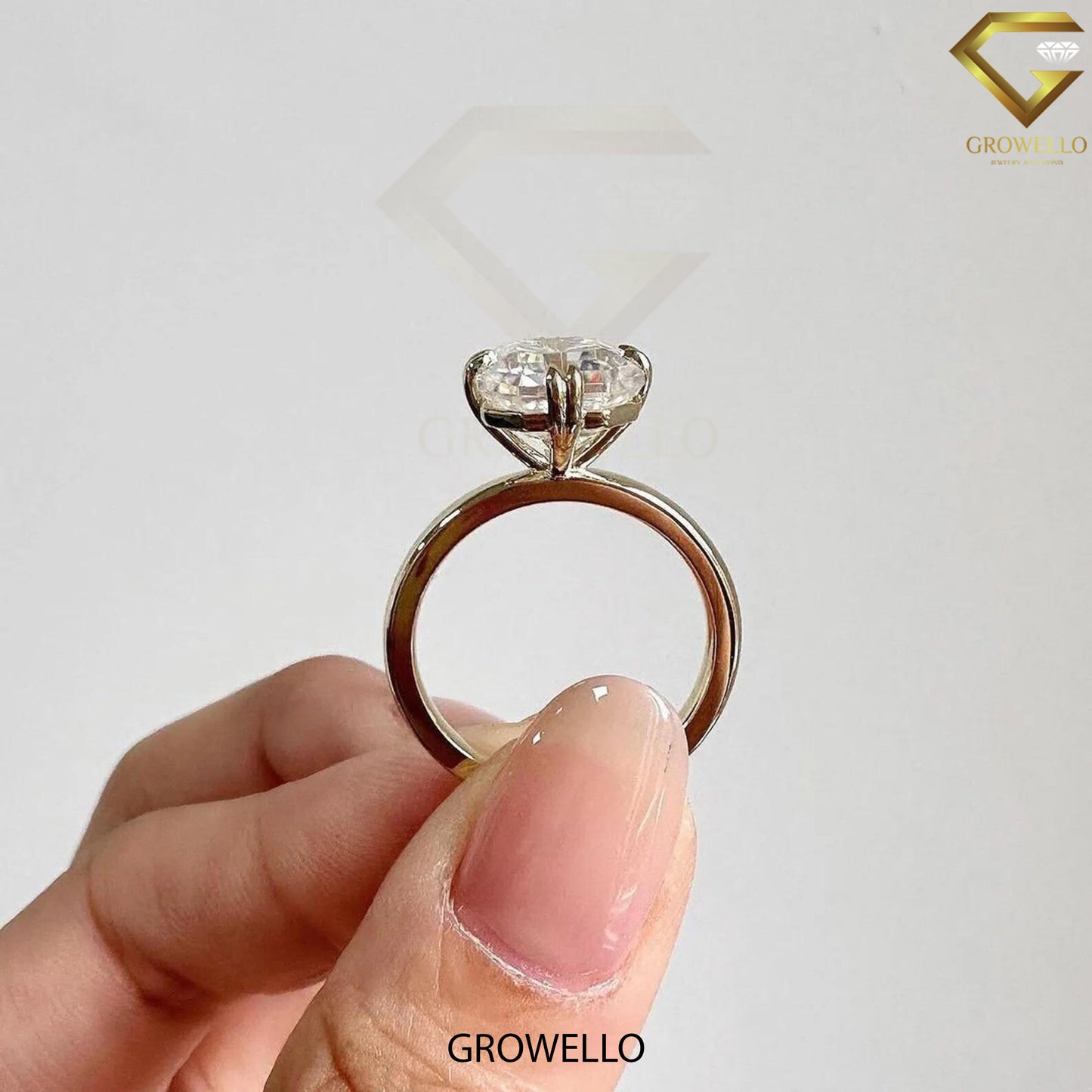 3CT Asscher Solitaire Engagement Ring, Buttercup Crown, Solid Gold, Lab-Grown or Moissanite Diamond