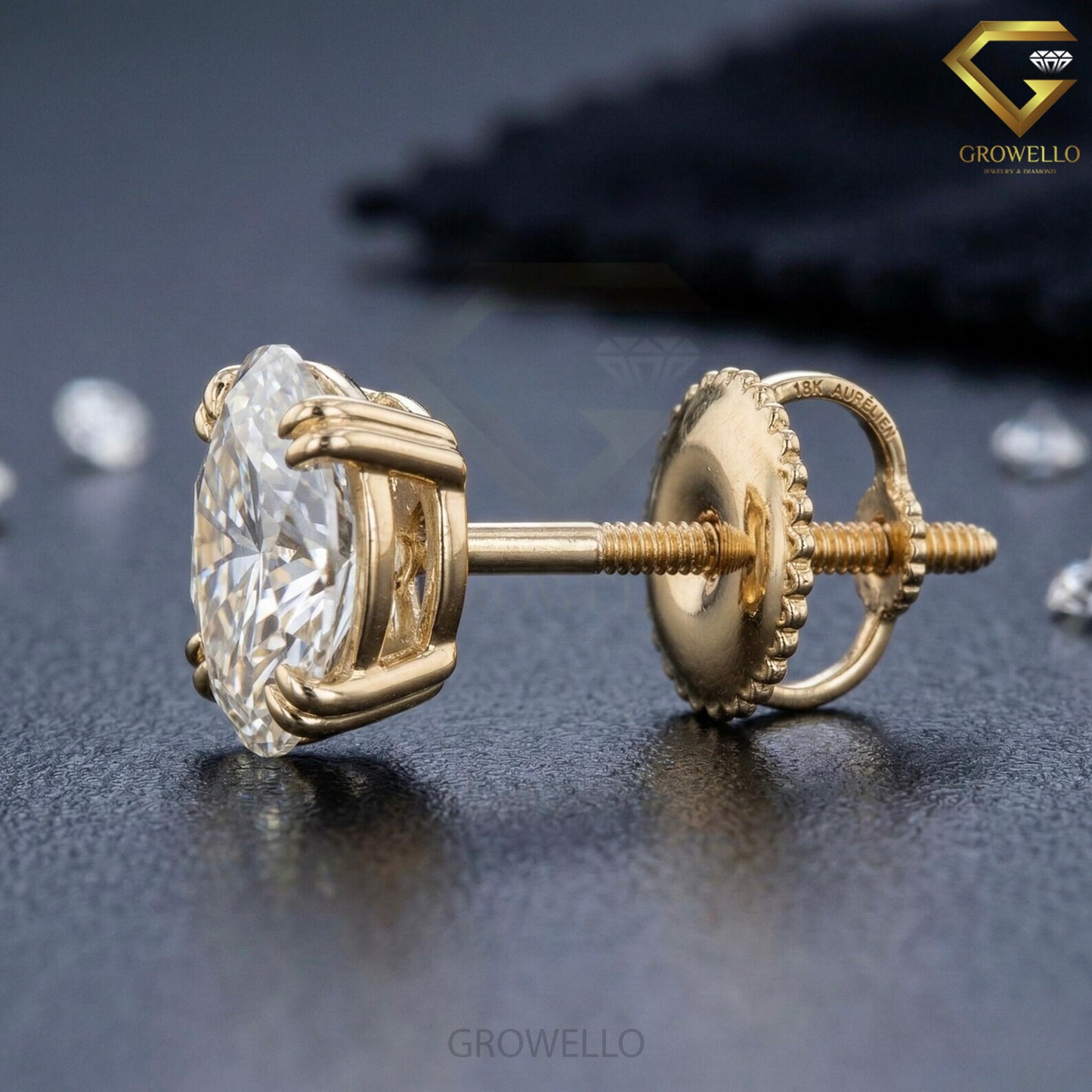 3 CT Oval Diamond Stud Earrings, Solitaire Prong, Solid Gold, IGI Lab Grown Diamond or Moissanite