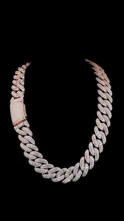 Iced Out 22mm Cuban Link Chain for Men – Hip Hop Bling Necklace