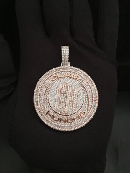 2 Round Rotating Pendant With Any Letters & Number