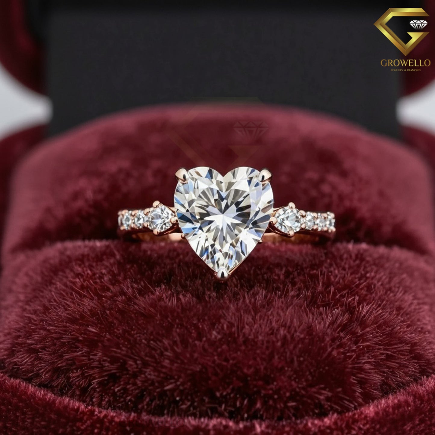 3CT Heart Cut Three Stone Engagement Ring, Vintage Tapered Band, Solid Gold, IGI Lab Grown Diamond or Moissanite