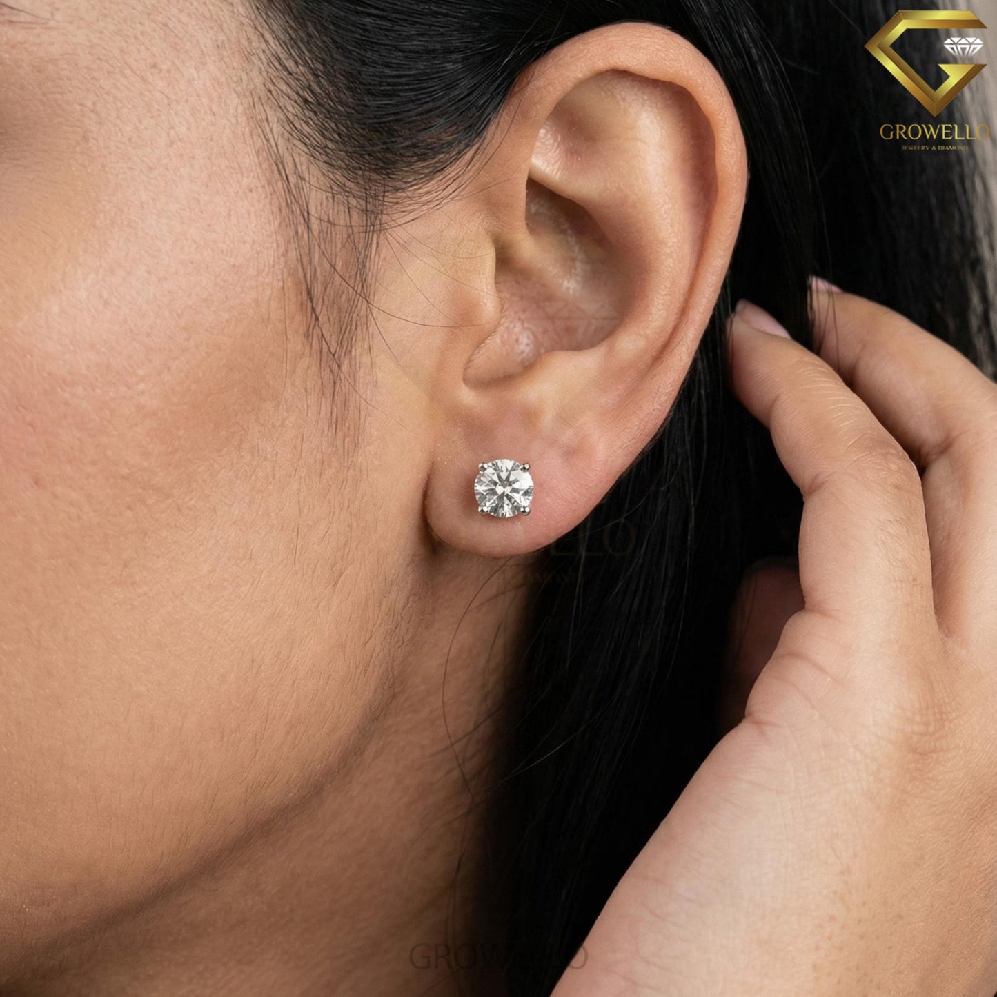 1 CT Round Convertible Earrings, 3 Way Halo Jacket, Solid Gold, IGI Lab Diamond/Moissanite