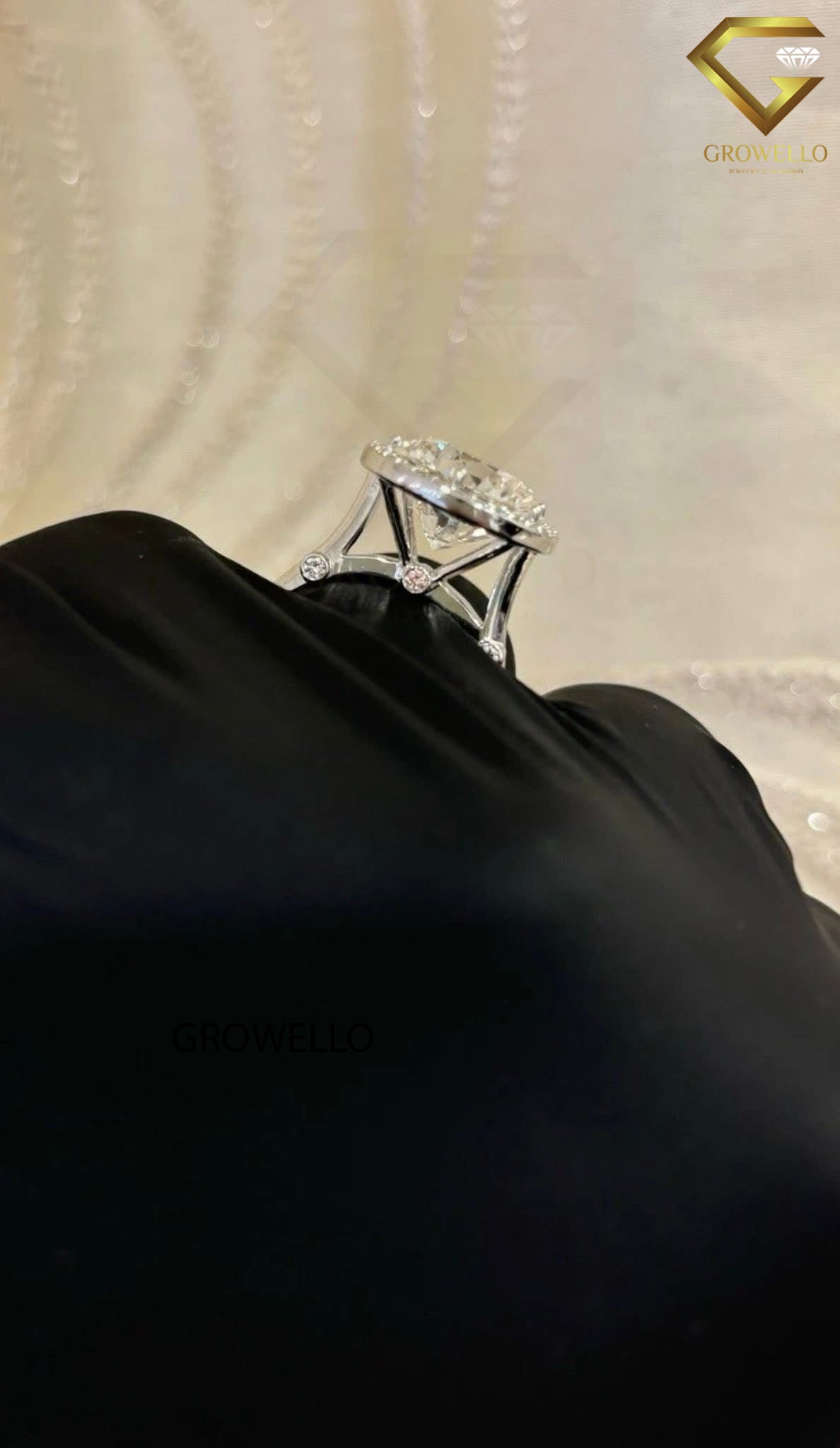 10CT Round Brilliant Halo Cathedral Engagement Ring, Solid Gold, Lab Grown Diamond or Moissanite