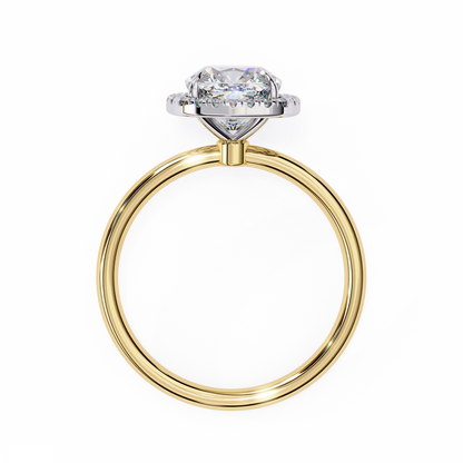 Cushion Halo Engagement Ring | Micro-Pavé Cushion Frame, Slim Band | Moissanite or Lab-Grown Diamond | Solid Gold or Platinum