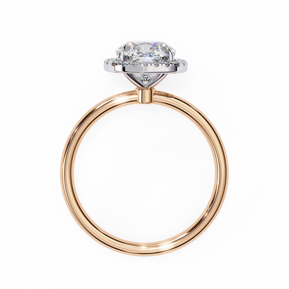 Cushion Halo Engagement Ring | Micro-Pavé Cushion Frame, Slim Band | Moissanite or Lab-Grown Diamond | Solid Gold or Platinum