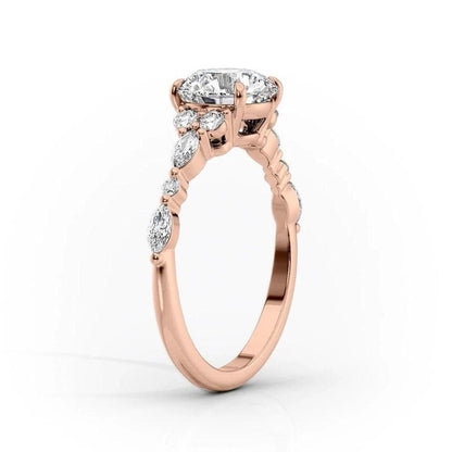 2 CT Radiant Cut Moissanite Engagement Ring, 14K Solid Gold Wedding Ring, Lab Grown Diamond Ring, Double Hidden Halo Vintage Ring For Women