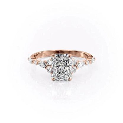 2 CT Radiant Cut Moissanite Engagement Ring, 14K Solid Gold Wedding Ring, Lab Grown Diamond Ring, Double Hidden Halo Vintage Ring For Women