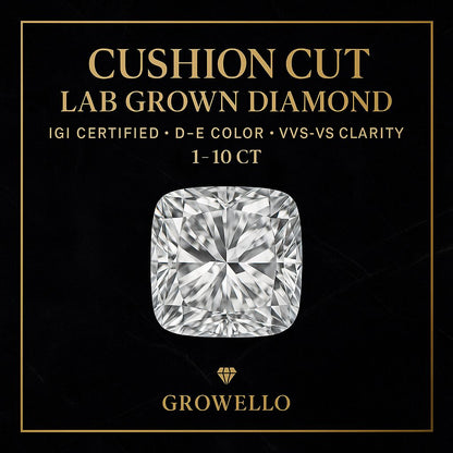 1–10 Ct Cushion Cut Lab Grown Diamond | IGI Certified | VVS–VS D–E | Loose Diamond for Engagement Ring Center Stone Bridal Anniversary Gifts