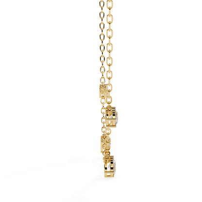 Oval Drop Charm Necklace | Floating Oval Stations on Fine Chain | Lab-Grown Diamond/Moissanite | Solid Gold or Platinum | Minimal Everyday Luxe