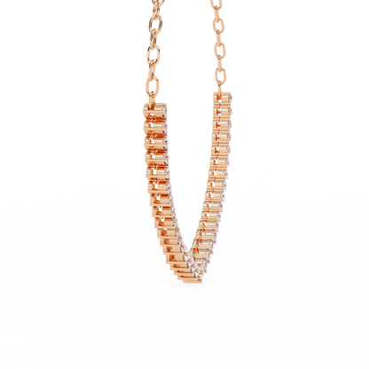 Graduated Heart Riviera Necklace – Diamond Heart Tennis Choker, Floating Round Stones, Lab-Grown or Moissanite, Everyday Minimal Luxe
