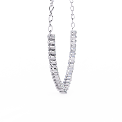 Graduated Heart Riviera Necklace – Diamond Heart Tennis Choker, Floating Round Stones, Lab-Grown or Moissanite, Everyday Minimal Luxe