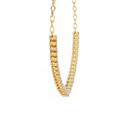 Graduated Heart Riviera Necklace – Diamond Heart Tennis Choker, Floating Round Stones, Lab-Grown or Moissanite, Everyday Minimal Luxe