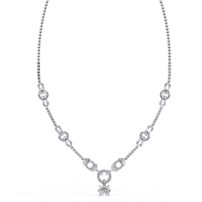 Starburst Drop Tennis Link Necklace – Lab-Grown Diamond or Moissanite, Pavé Oval Stations, Statement Bridal Jewelry, Everyday Glam Gift