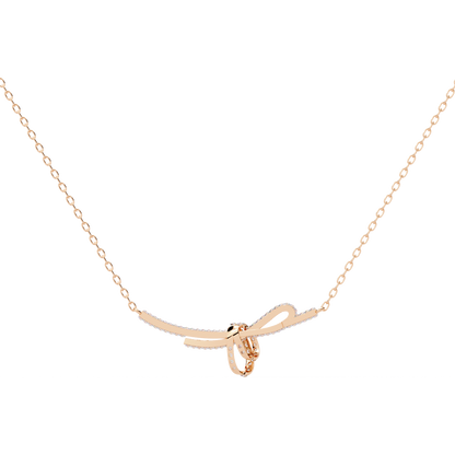 Bow Knot Diamond Necklace – Pave Ribbon Pendant, Dainty Sparkle, Adjustable Chain, Bridesmaid/Anniversary Gift, Everyday Elegant Jewelry