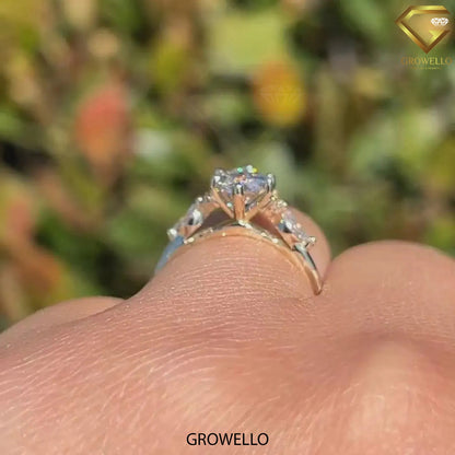 3CT marquise engagement ring with side stones, solid gold, lab-grown diamond or moissanite